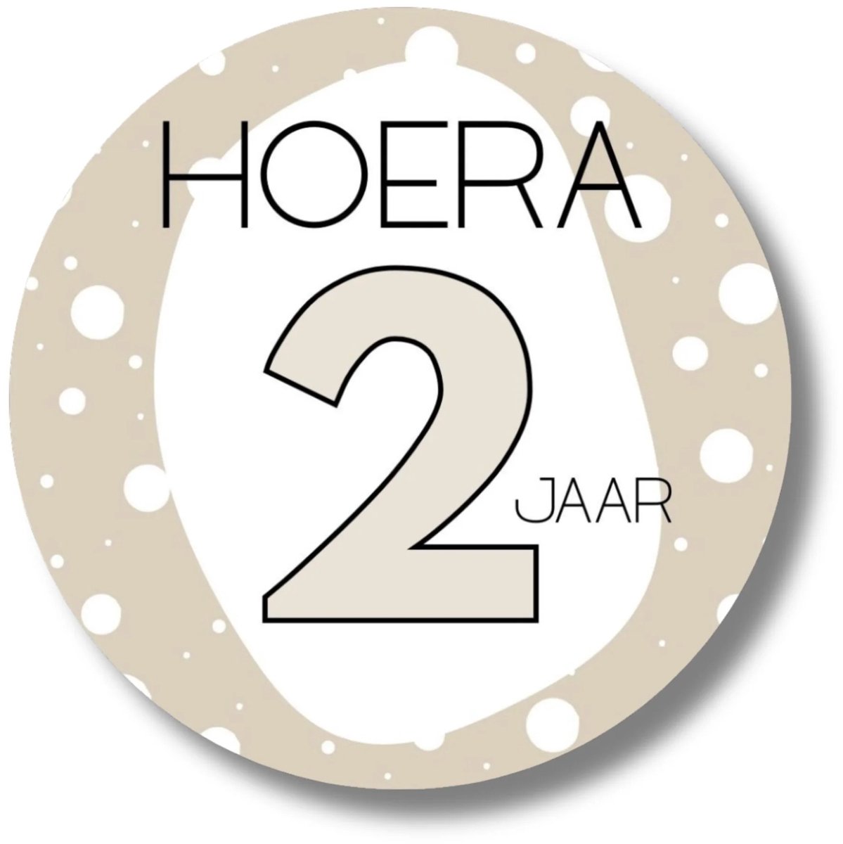 Sticker 2 jaar verjaardag | Beige stickervel 20 stuks | Traktatie peuter